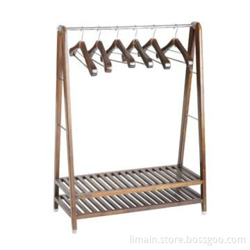Garment Rack, Made of Wooden and Metal Materials